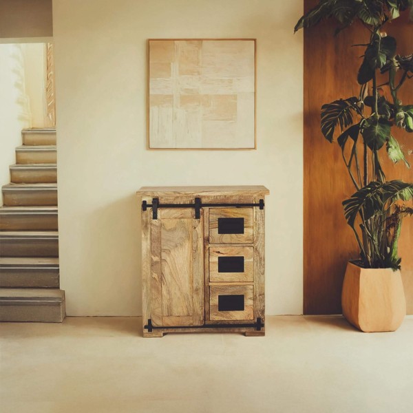Bahut industriel en bois massif 70 cm - Paris