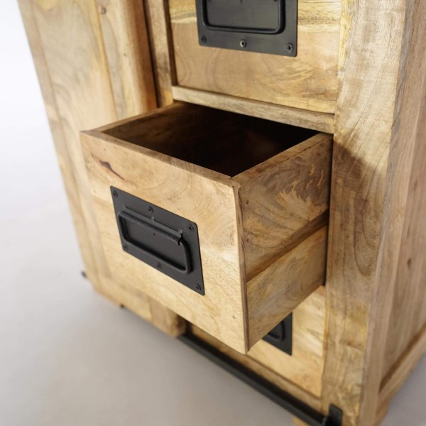 Bahut industriel en bois massif 70 cm - Paris