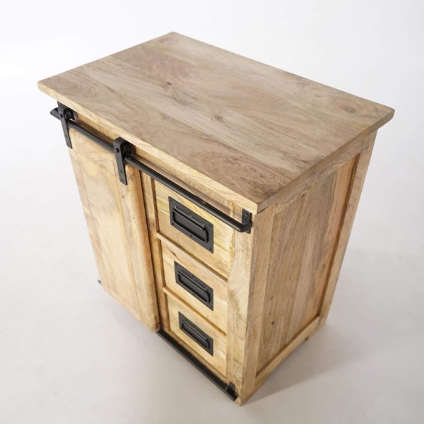 Bahut industriel en bois massif 70 cm - Paris