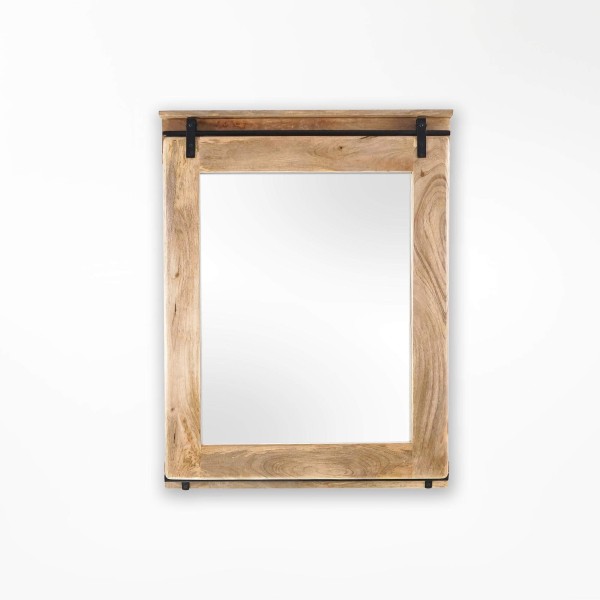 Miroir de salle de bain bois et métal 80 cm - Paris