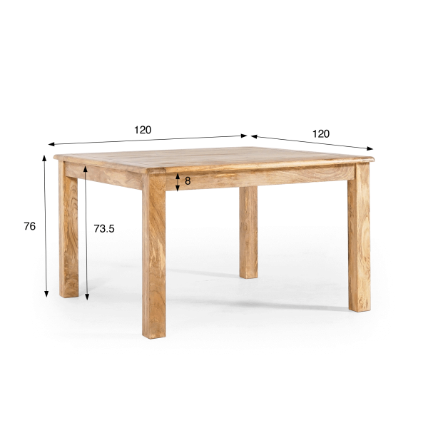 Table à manger carrée en bois massif - Paris
