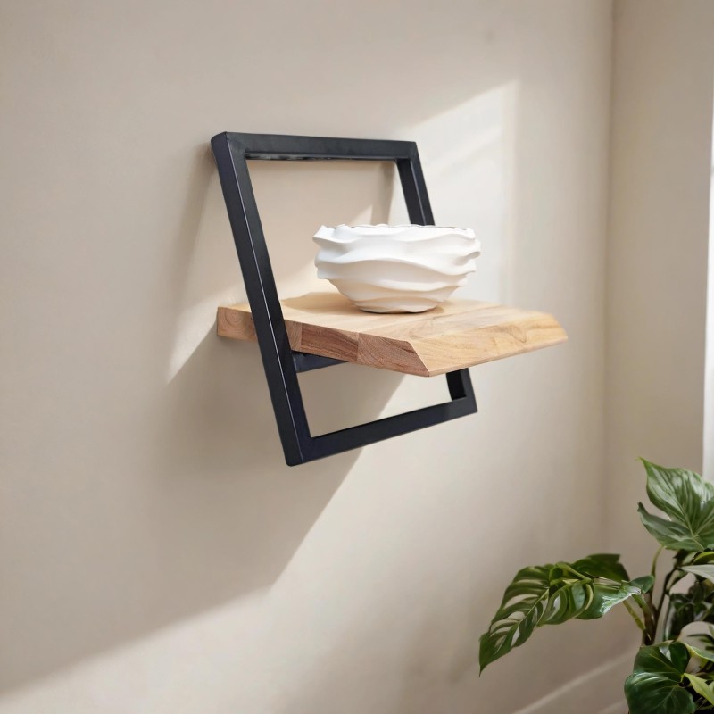 Etagère murale 30 cm bois et metal - Inclined