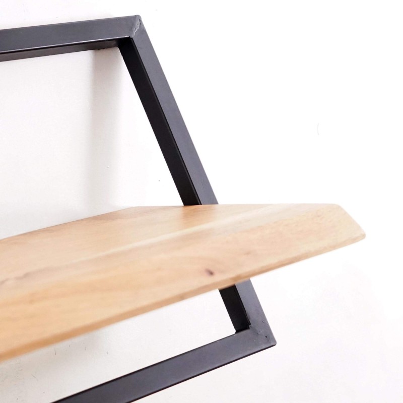 Etagère murale 30 cm bois et metal - Inclined
