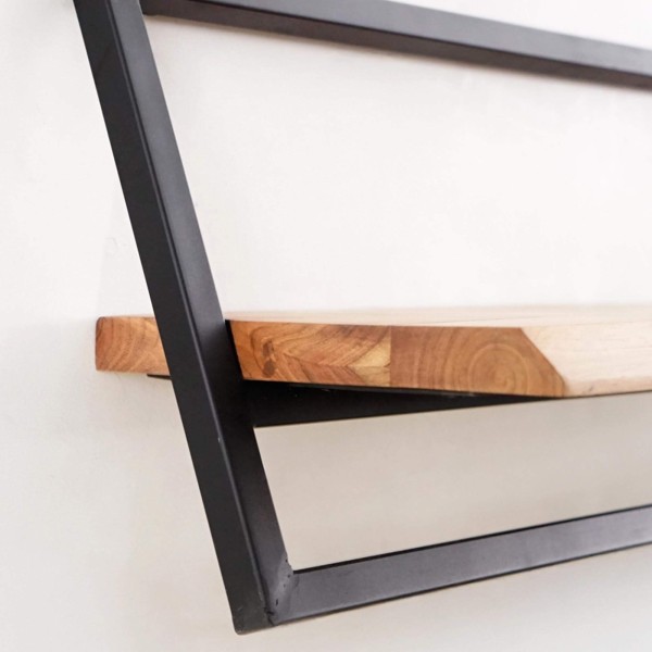Etagère murale 60 cm bois et metal - Inclined