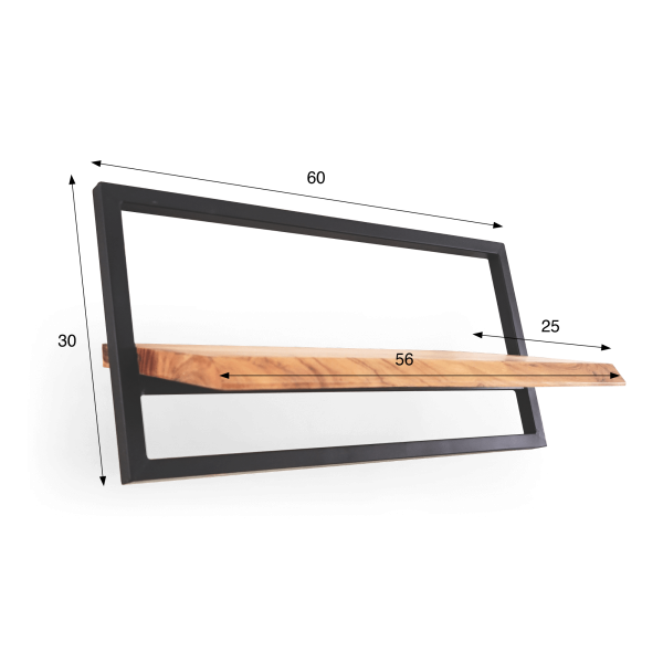 Etagère murale 60 cm bois et metal - Inclined