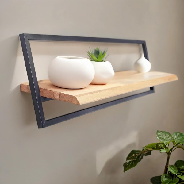 Etagère murale 100 cm bois et metal - Inclined