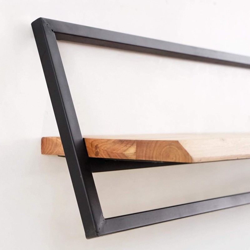 Etagère murale 100 cm bois et metal - Inclined