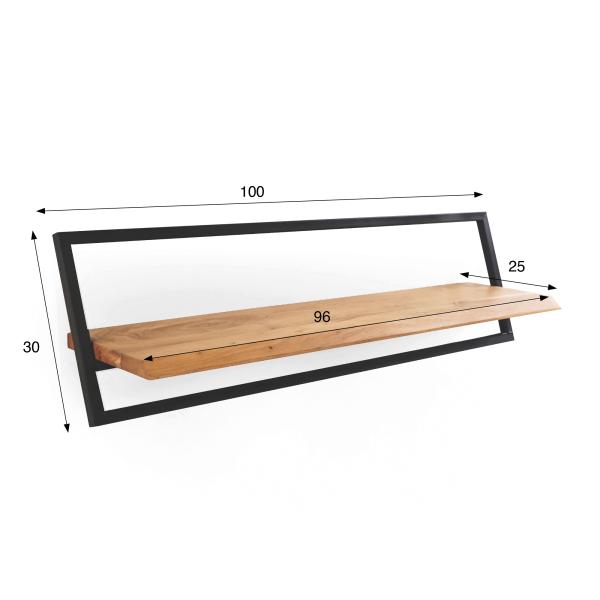 Etagère murale 100 cm bois et metal - Inclined