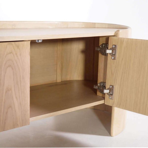 Meuble TV en chêne massif 3 portes 165 cm - Lago