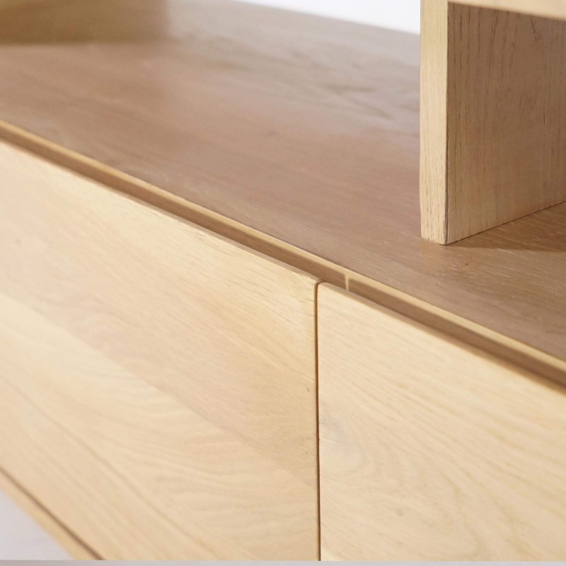 Meuble TV en chêne massif 140 cm - Yseult