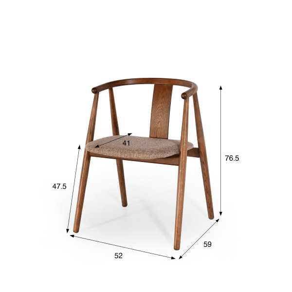 Chaise de salle à manger en chêne massif - Relate