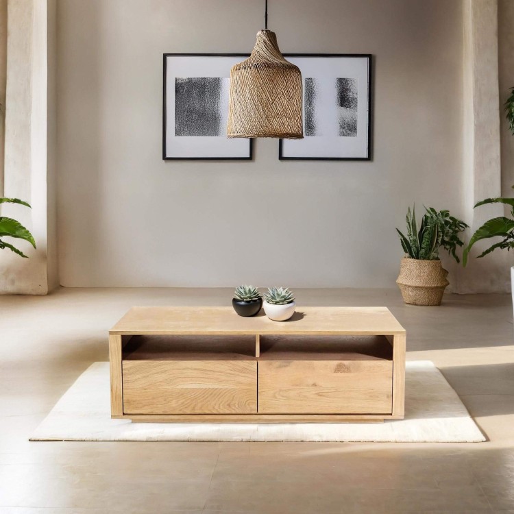 Table de salon en chêne massif 120 cm - Yseult