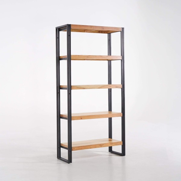 Colonne de rangement en bois massif et métal 90 x 180 - Liverpool