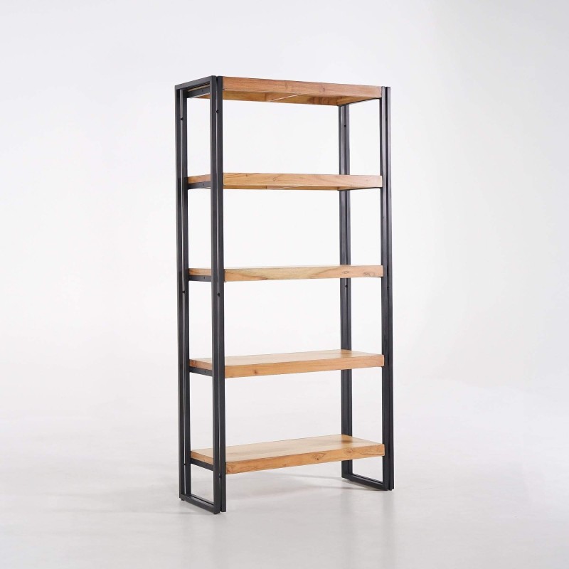 Colonne de rangement en bois massif et métal 90 x 180 - Liverpool
