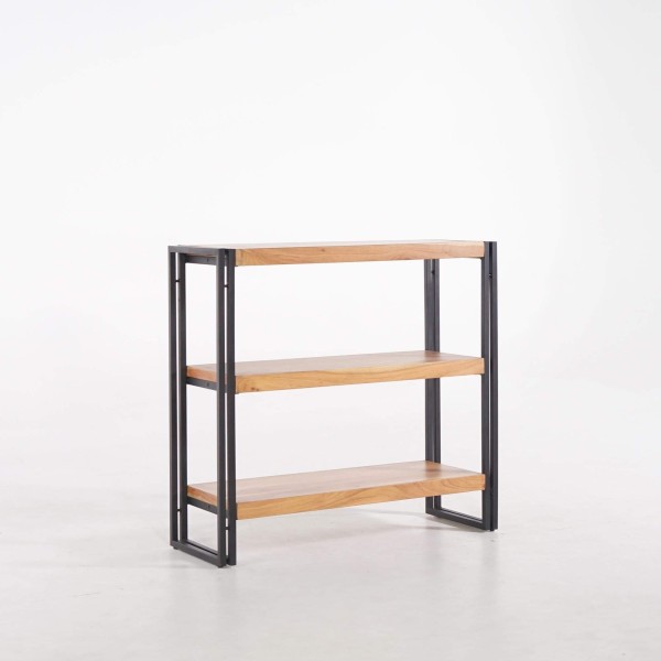 Etagère basse en bois massif et métal - Liverpool