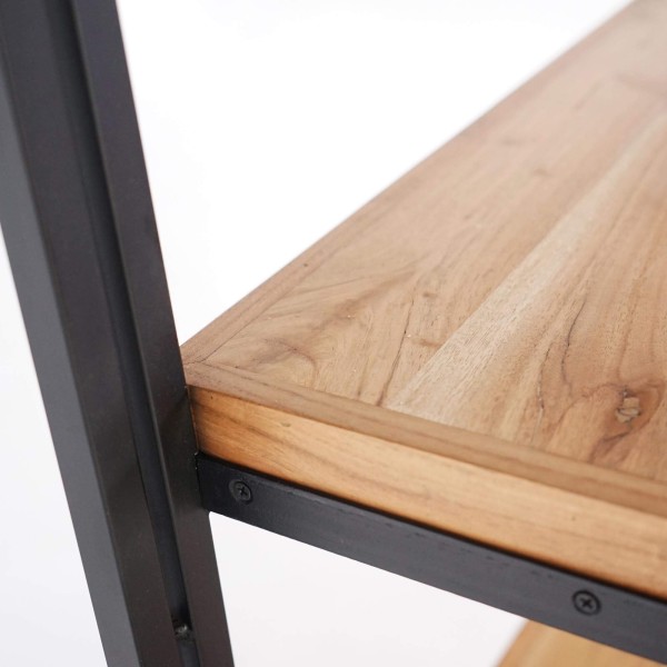 Etagère basse en bois massif et métal - Liverpool