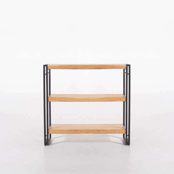 Etagère basse en bois massif et métal - Liverpool