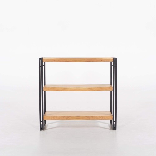 Etagère basse en bois massif et métal - Liverpool