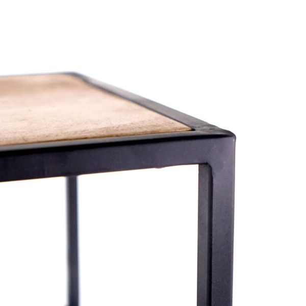 Etagère industrielle en métal noir et bois naturel 45 x 180 - Element