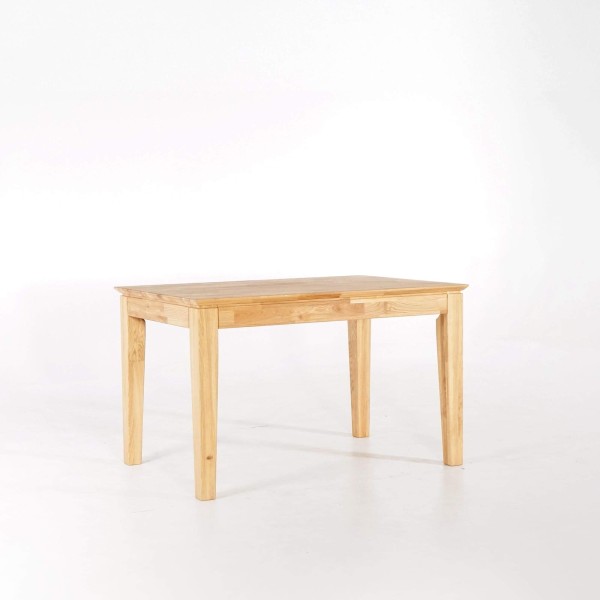 Table à manger rectangulaire en bois de chêne 120 x 80 cm avec allonge de 60 cm