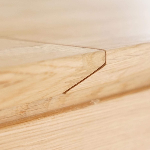 Table à manger rectangulaire en bois de chêne 120 x 80 cm avec allonge de 60 cm