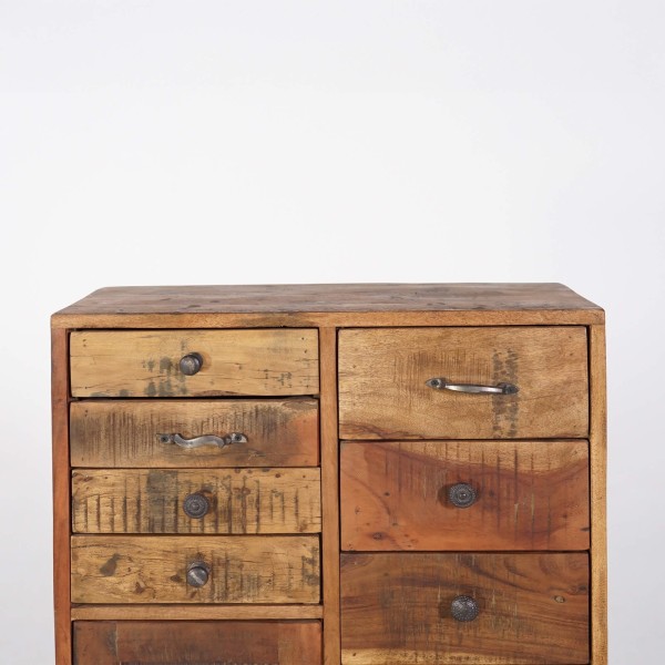 Meuble de rangement en bois massif recyclé