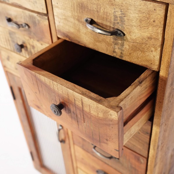 Meuble de rangement en bois massif recyclé