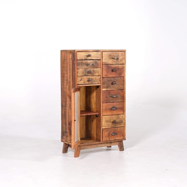Meuble de rangement en bois massif recyclé