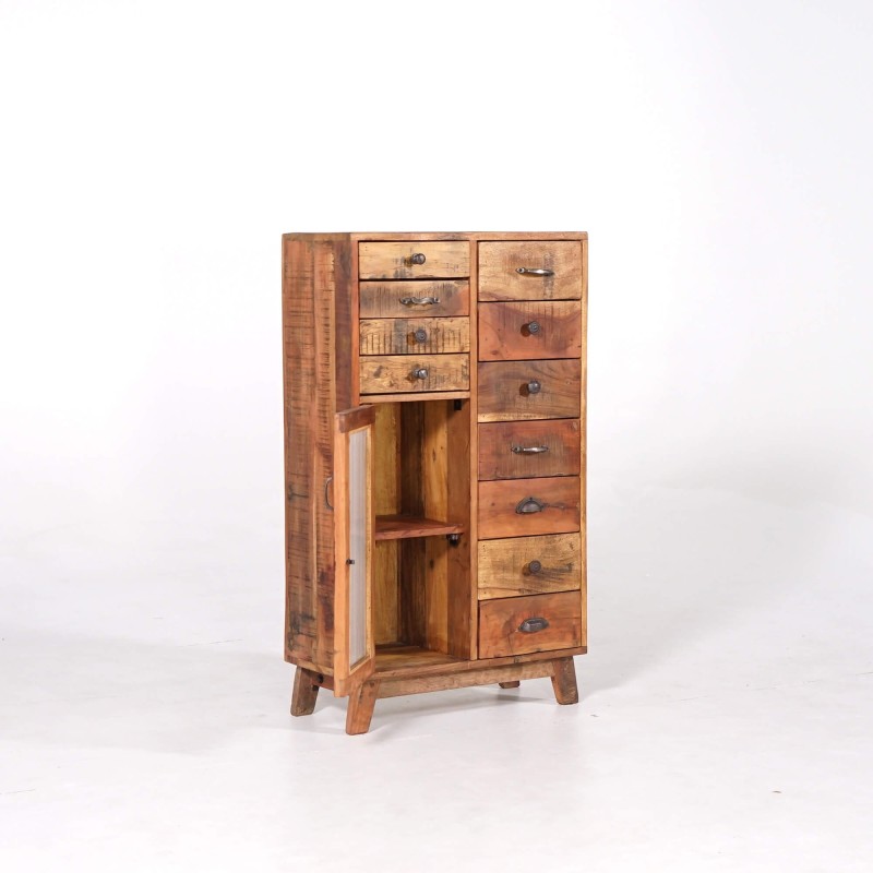 Meuble de rangement en bois massif recyclé