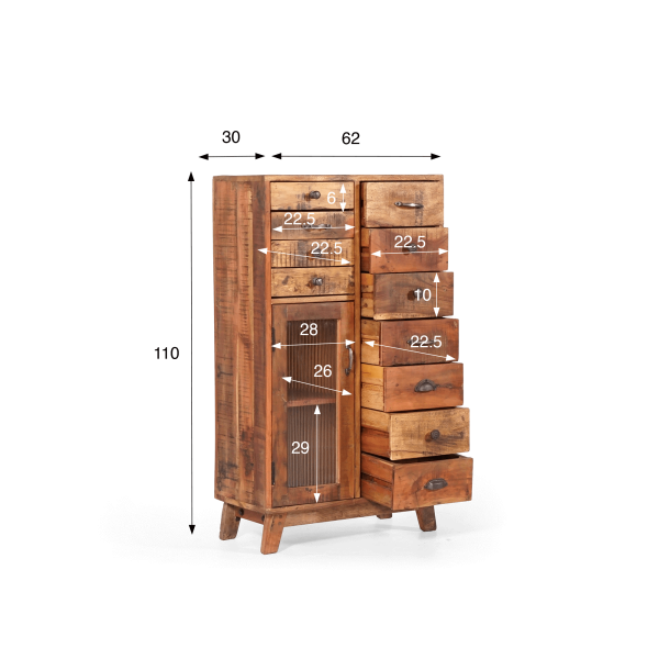 Meuble de rangement en bois massif recyclé