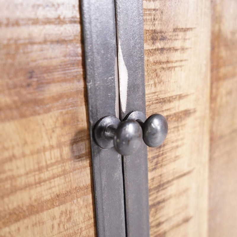 Armoire buffet industrielle en bois massif et métal 100 cm - Manchester