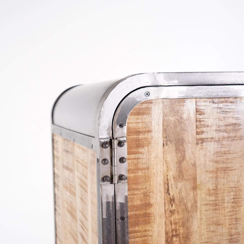 Armoire buffet industrielle en bois massif et métal 100 cm - Manchester