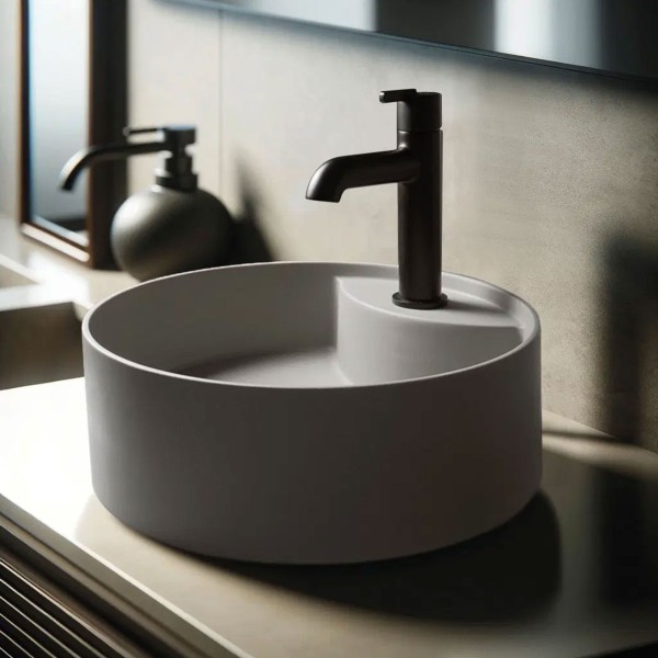 Robinet mitigeur thermostatique pour lavabo de salle de bain Silia, Nero