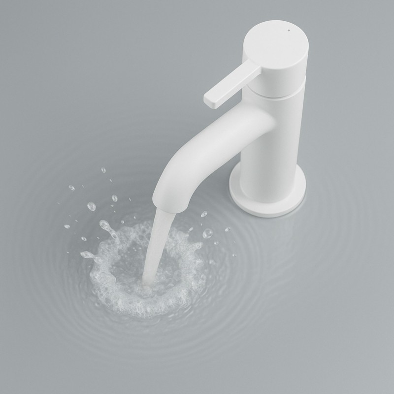 Robinet mitigeur thermostatique pour lavabo de salle de bain Silia, Bianco