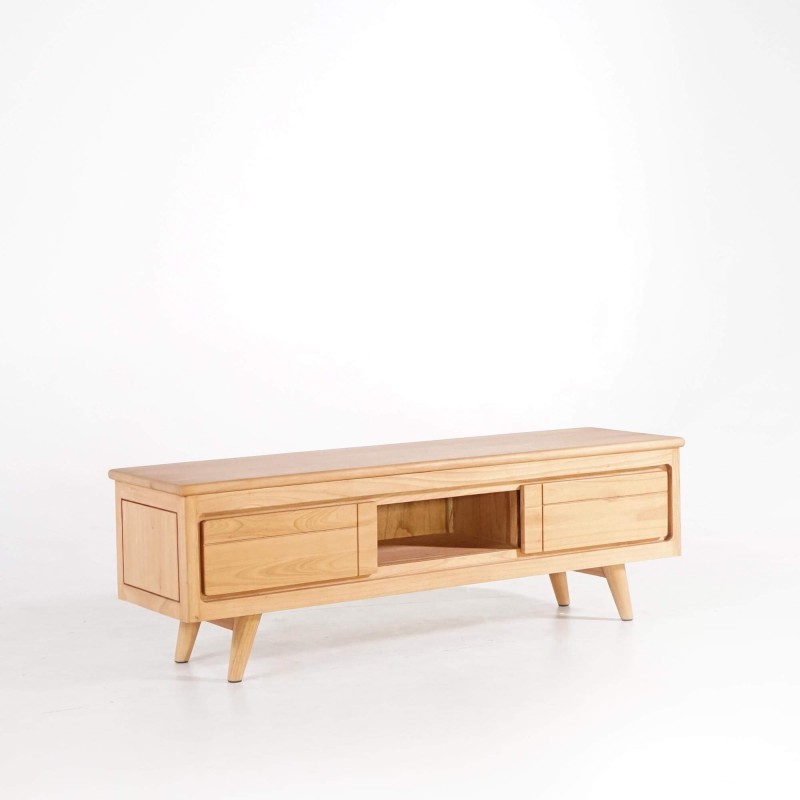 Meuble TV en bois massif 140 cm - Pragati Meuble TV en bois massif 140 cm - Pragati