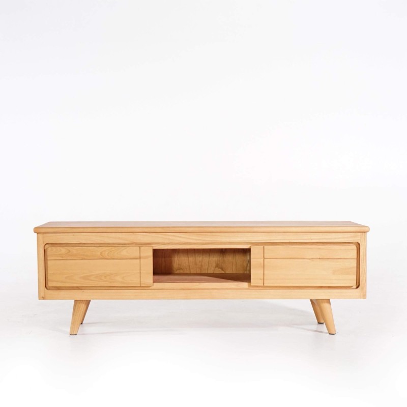 Meuble TV en bois massif 140 cm - Pragati Meuble TV en bois massif 140 cm - Pragati