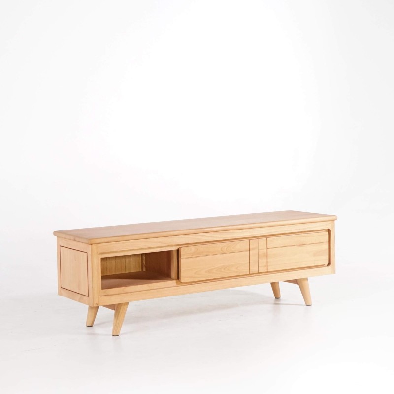 Meuble TV en bois massif 140 cm - Pragati Meuble TV en bois massif 140 cm - Pragati