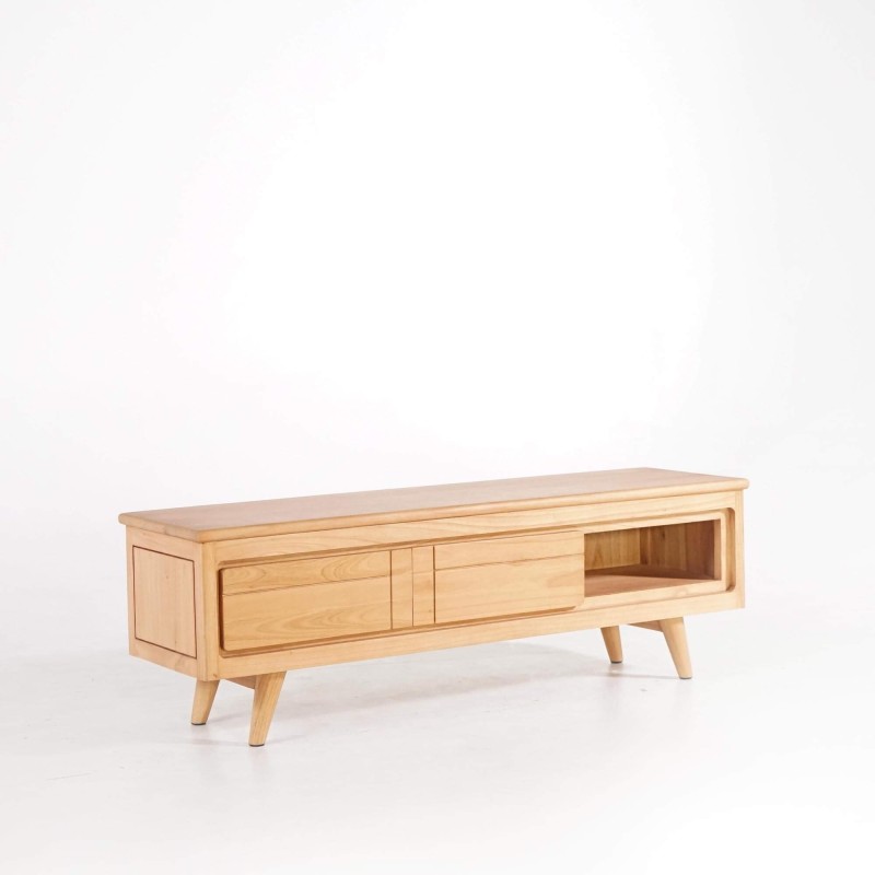 Meuble TV en bois massif 140 cm - Pragati Meuble TV en bois massif 140 cm - Pragati