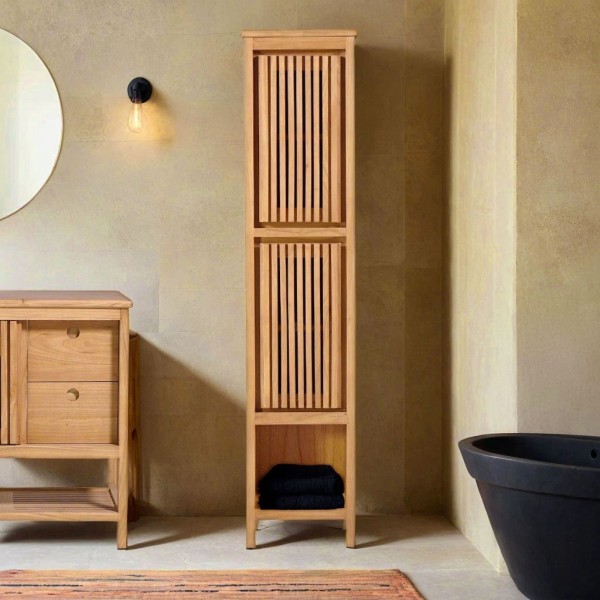 Colonne de salle de bain en bois massif - Rohini
