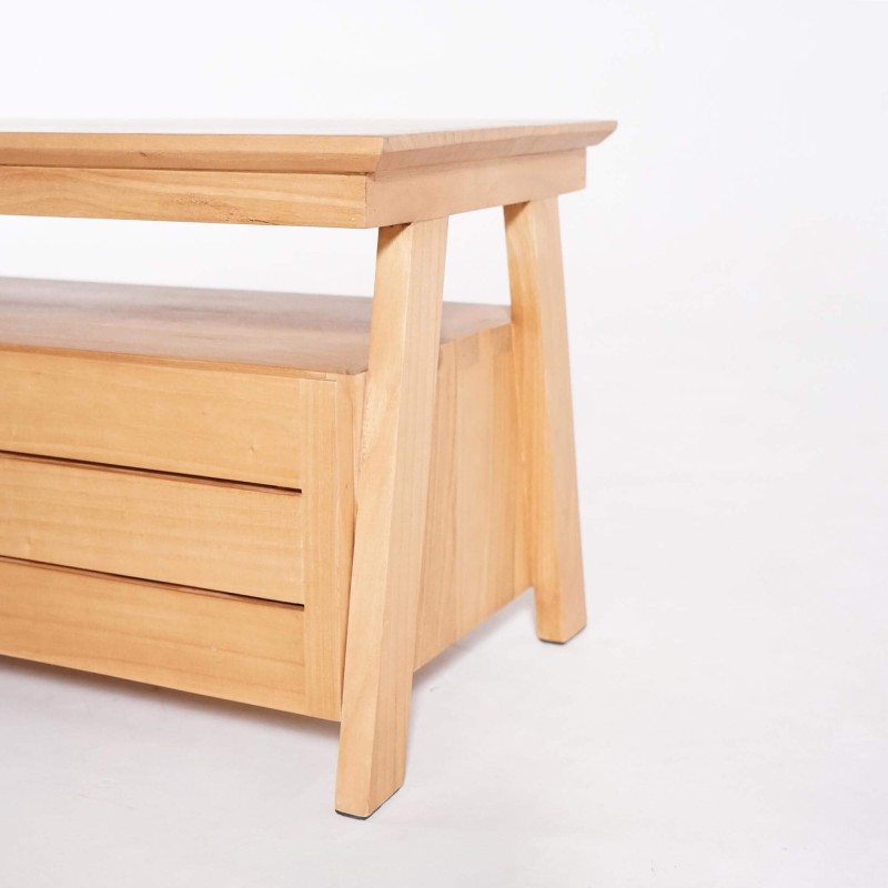 Meuble TV 150 cm en bois naturel - Nandini