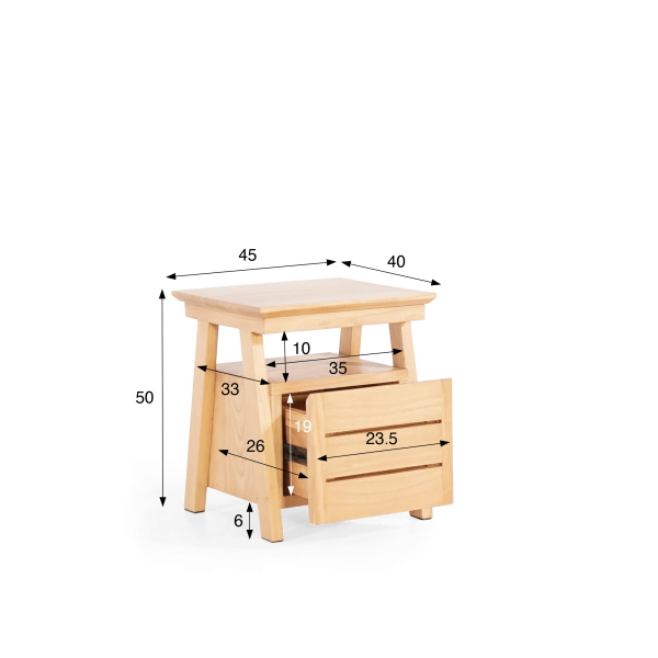 Table de nuit en bois naturel - Nandini