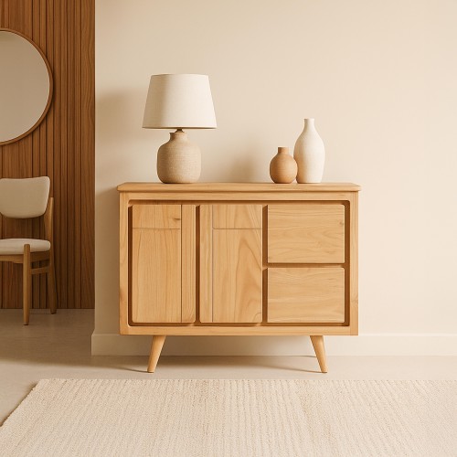 Buffet en bois naturel 105 cm - Pragati