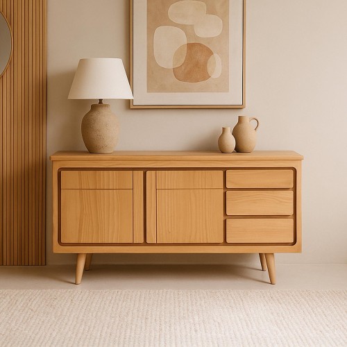 Buffet en bois massif 150 cm - Pragati