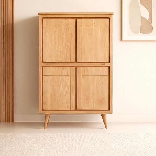 Buffet haut en bois massif 4 portes - Pragati