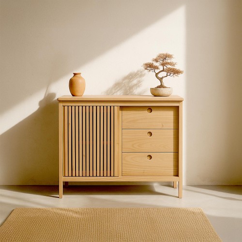 Buffet en bois naturel 100 cm - Rohini