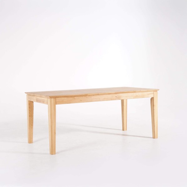 Table à manger rectangulaire en bois de chêne 180 x 90 cm avec allonge de 60 cm
