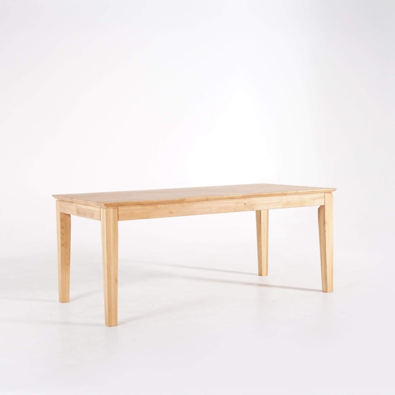 Table à manger rectangulaire en bois de chêne 180 x 90 cm avec allonge de 60 cm