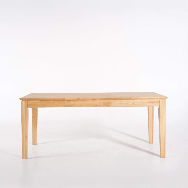 Table à manger rectangulaire en bois de chêne 180 x 90 cm avec allonge de 60 cm
