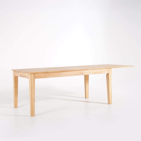 Table à manger rectangulaire en bois de chêne 180 x 90 cm avec allonge de 60 cm