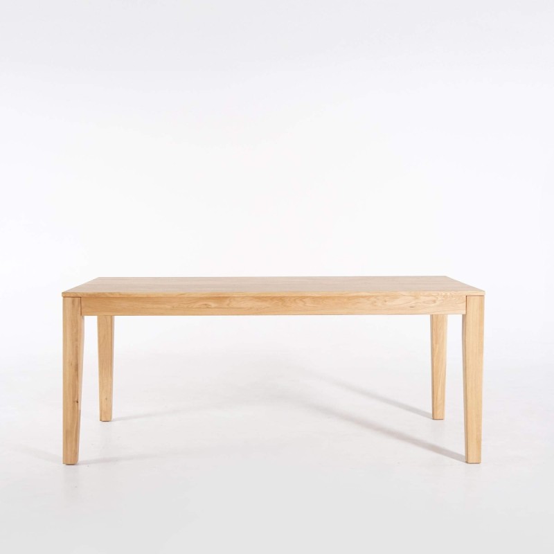 Table à manger en bois de chêne 180 x 90 cm avec allonges de 2 x 50 cm